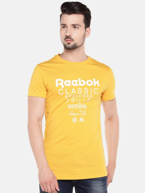 

Reebok Classic Unisex Mustard Yellow Graphic Print Longer T-shirt