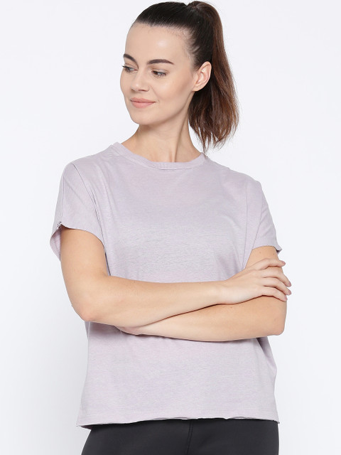 

Reebok Women Lavender Solid T-shirt
