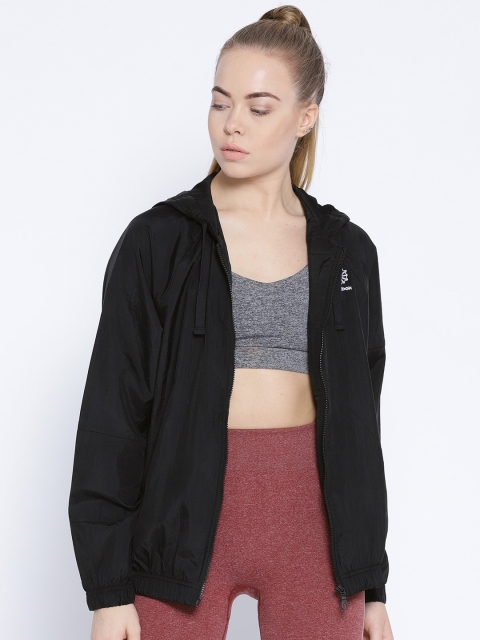 

Reebok Classic Women Black Archive Windbreaker Solid Bomber Jacket