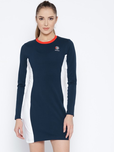 

Reebok Classic Women Navy Blue & White AC T-shirt Dress