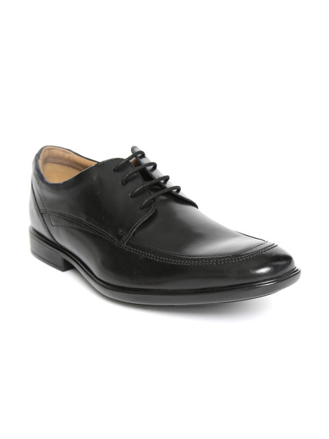

Clarks Men Black Leather Formal Derbys