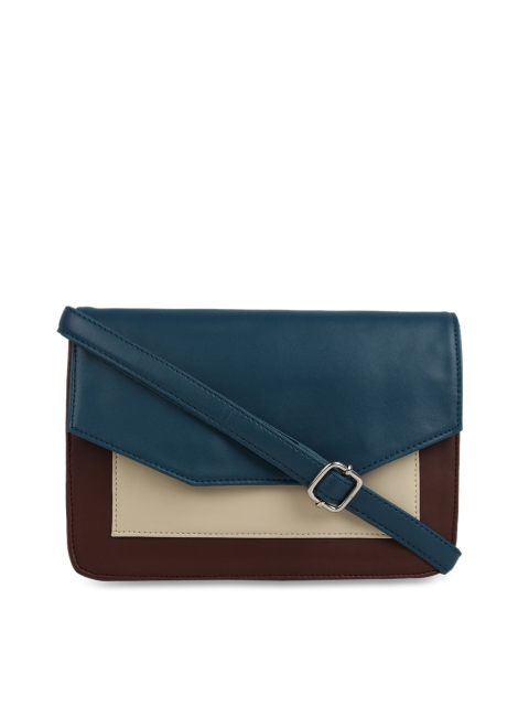

Toteteca Teal & Brown Colourblocked Sling Bag