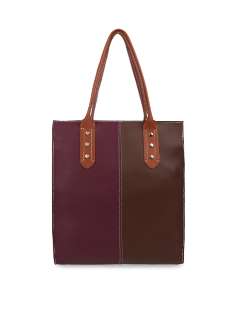 

Toteteca Purple & Brown Colourblocked Shoulder Bag