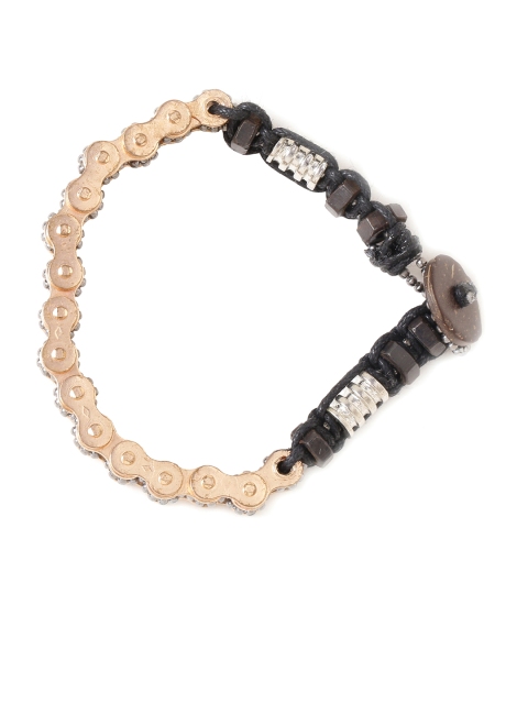 

Dare by Voylla Gold-Toned Wood Gold-Plated Antique Link Bracelet, Rose gold