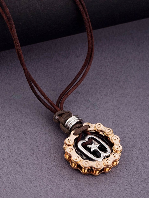 

Dare by Voylla Men Silver-Toned Alloy Gold-Plated Handcrafted Necklace