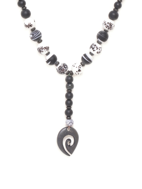 

Dare by Voylla Men Black Metal Rhodium-Plated Handcrafted Necklace