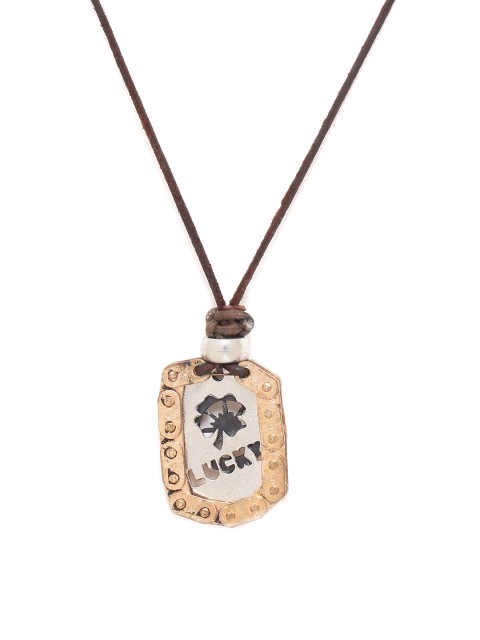 

Dare by Voylla Men Silver-Toned Metal Gold-Plated Handcrafted Necklace