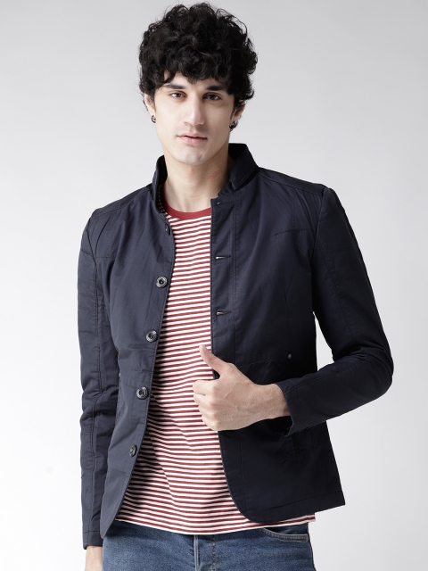 

Fort Collins Men Navy Blue Solid Tailored Jacket