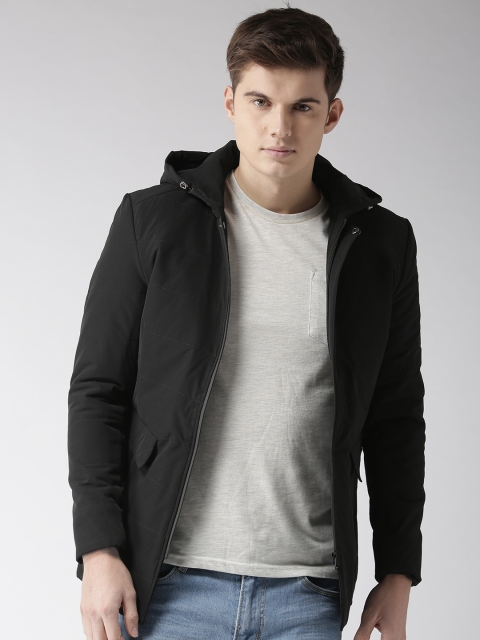 

Fort Collins Men Black Solid Hooded Tailored Jacket