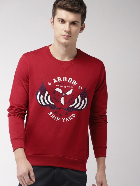 

Arrow Sport Men Red Printed Sweatshirt