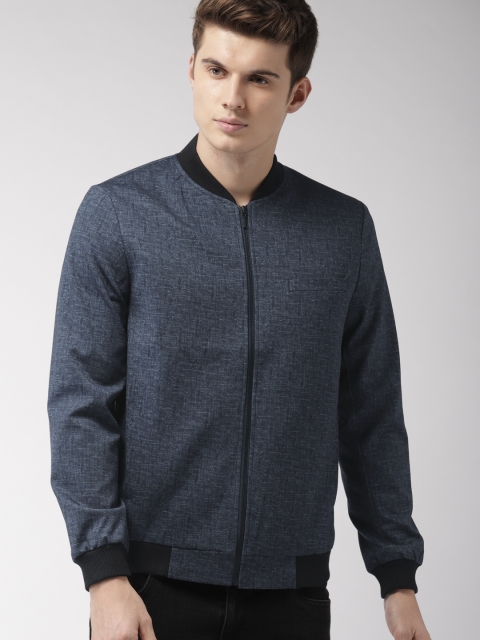 

Arrow Sport Men Navy Blue Solid Bomber Jacket