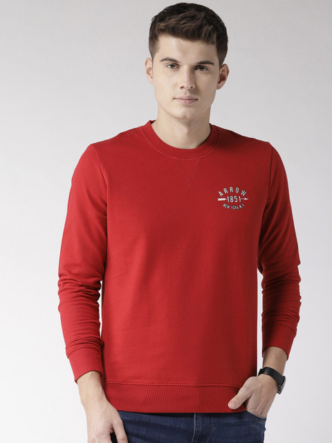 

Arrow Sport Men Red Solid Sweatshirt