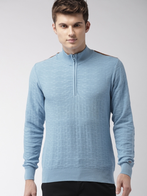 

Arrow Sport Men Blue Self Design Pullover