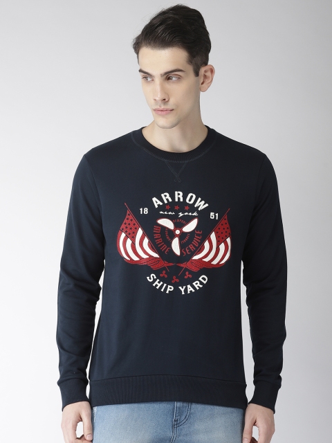

Arrow Sport Men Navy Blue Printed Sweatshirt
