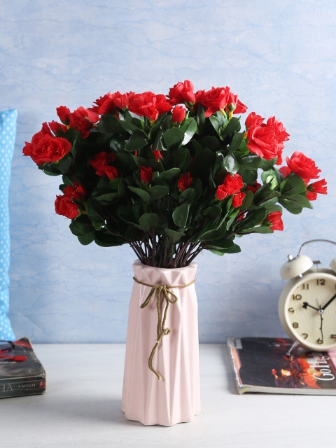 

Fourwalls Set of 2 Artificial Mini Aialea Flower Bunches, Red
