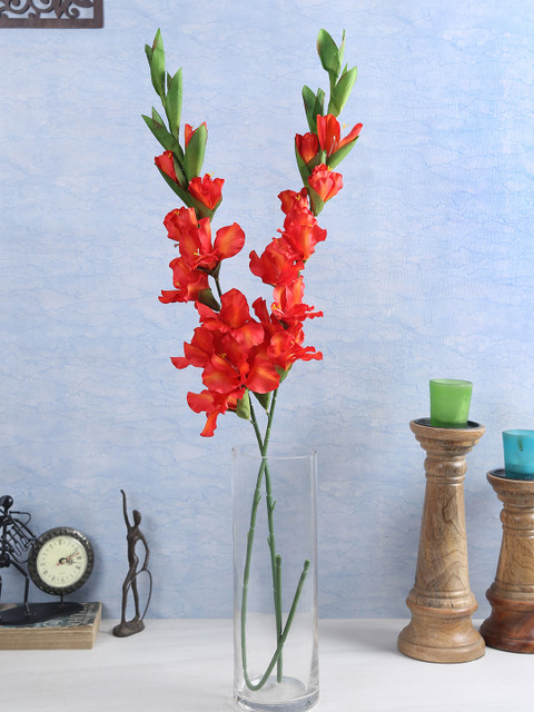 

Fourwalls Set Of 2 Red Artificial Glady Flower Stems