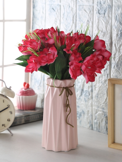 

Fourwalls Pink Set of 5 Artificial Mini Cymbedium Flowers bunches Without Pot