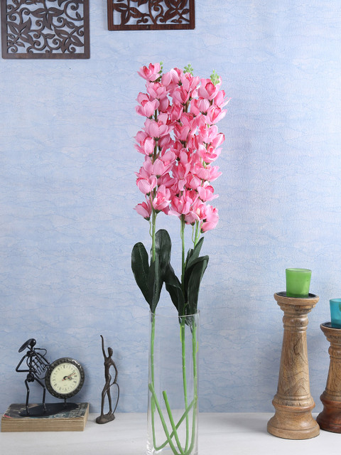 

Fourwalls Set Of 3 Pink Artificial Cymbedium Flower Stems