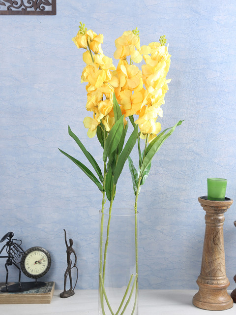 

Fourwalls Set Of 4 Yellow Artificial Jasmine Flower Stems