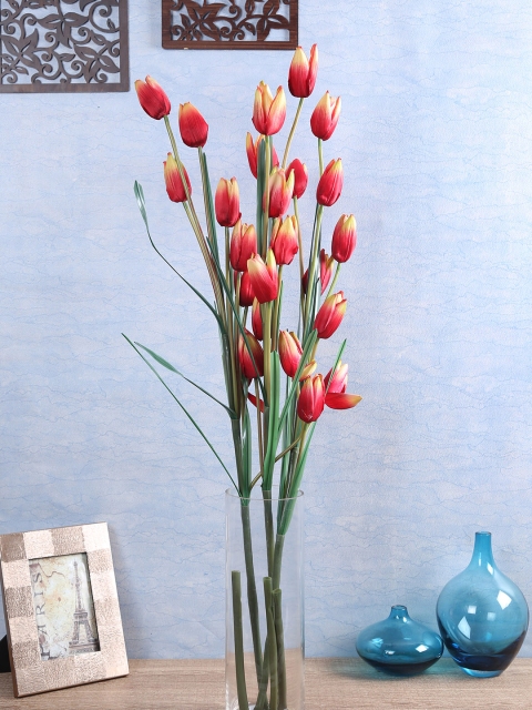 

Fourwalls Set Of 3 Red Artificial Single Tulip Flower Stems