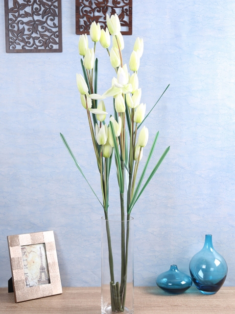 

Fourwalls Set of 3 White Artificial Tulip Flower Stems