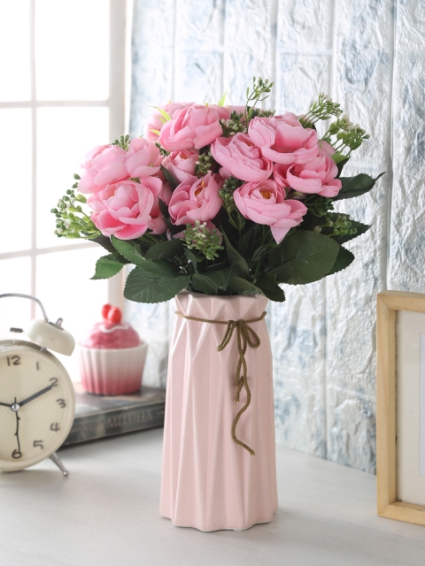 

Fourwalls Set of 6 Light/Pink Artificial Camelia Flower Bunches without Pot