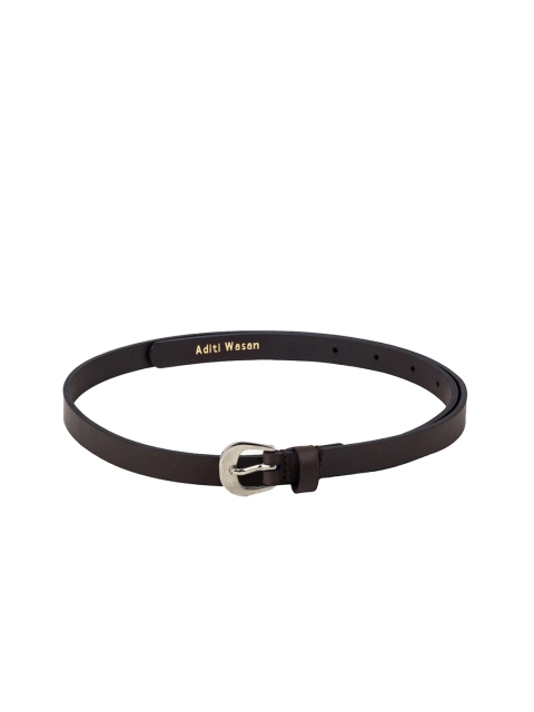 

Aditi Wasan Women Coffee Brown Solid Leather Belt