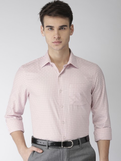 

Arrow Men Pink & Blue Slim Fit Checked Formal Shirt