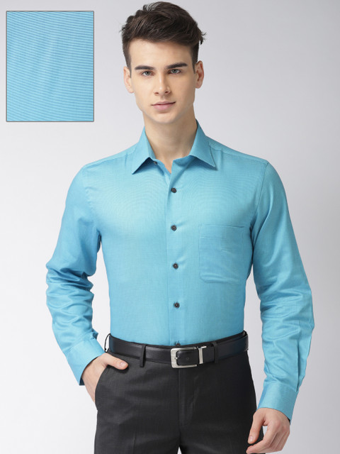 

Arrow Men Blue Self-Design Formal Shirt