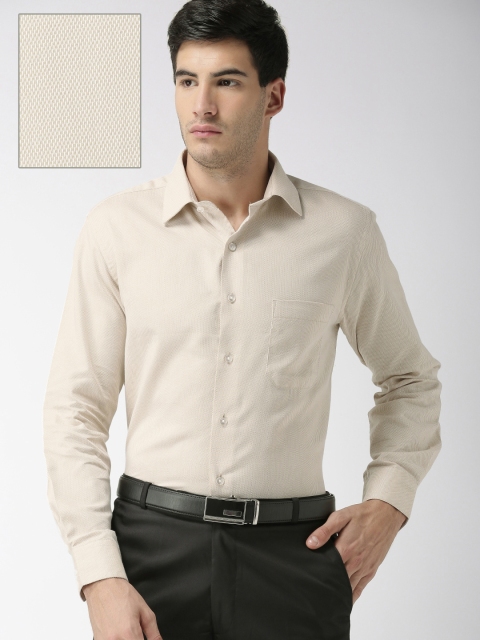 

Arrow Men Beige Premium Regular Fit Self Design Formal Shirt