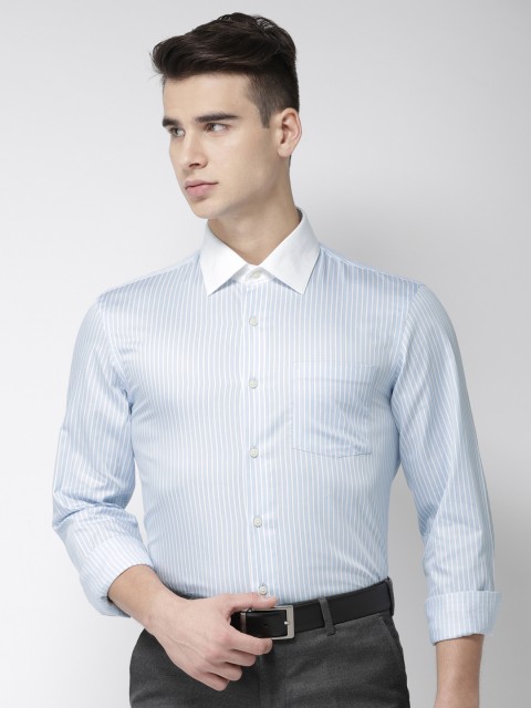 

Arrow Men Blue & White Slim Fit Striped Formal Shirt