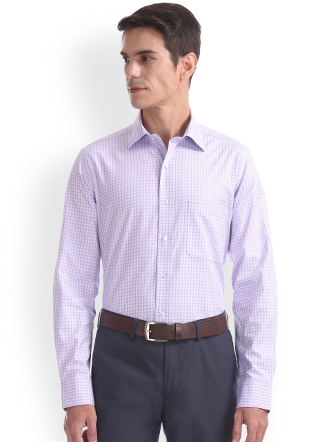 

Arrow Men Lavender Regular Fit Checked Formal Shirt