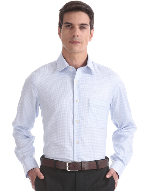 

Arrow Men Blue Regular Fit Self Design Casual Shirt