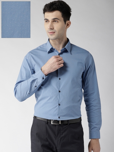 

Arrow Men Blue Snug Fit Self Design Casual Shirt