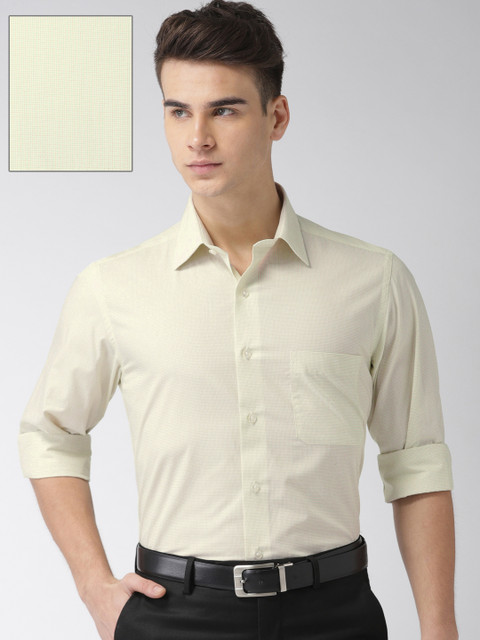 

Arrow Men Green & Mustard Yellow Checked Formal Shirt