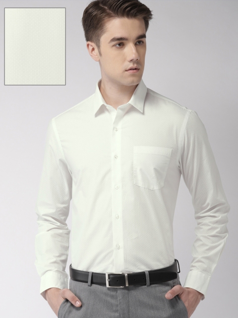 

Arrow Men White Slim Fit Printed Formal Shirt