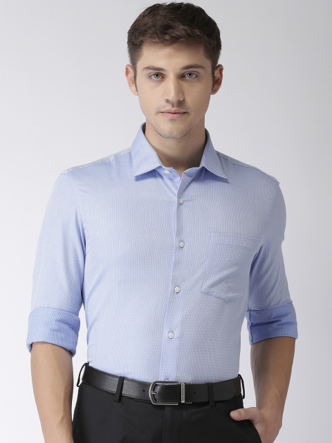 

Arrow Men Blue Slim Fit Self Design Formal Shirt