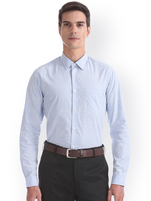 

Arrow Men Blue Slim Fit Checked Semiformal Shirt