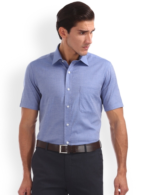 

Arrow Men Blue Regular Fit Self Design Casual Shirt