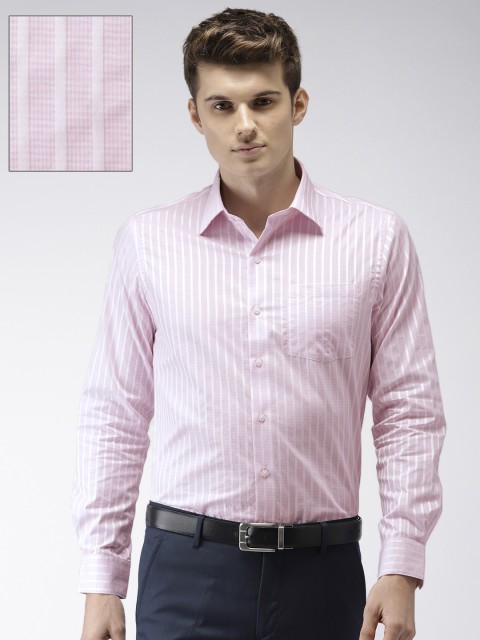 

Arrow Men Pink & White Slim Fit Striped Formal Shirt