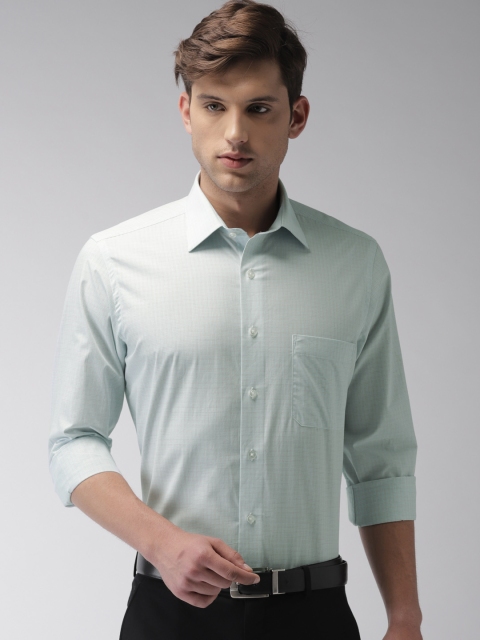 

Arrow Men White & Green Premium Regular Fit Checked Formal Shirt