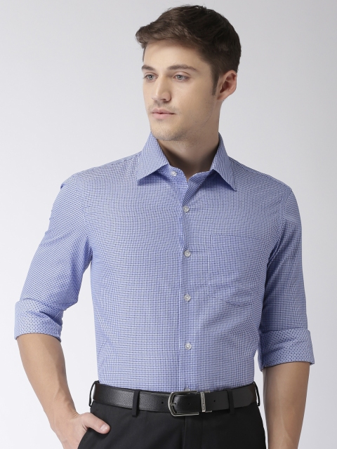 

Arrow Men Blue Slim Fit Self Design Formal Shirt