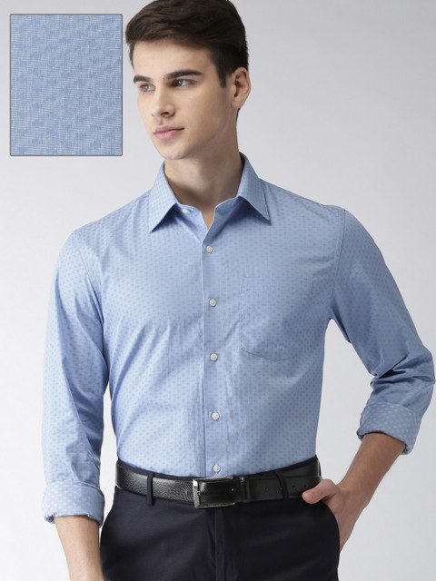 

Arrow Men Blue Slim Fit Self Design Formal Shirt