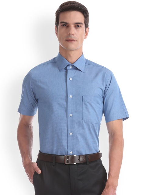 

Arrow Men Blue Regular Fit Self Design Casual Shirt