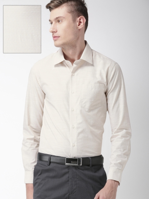 

Arrow Men Beige Slim Fit Self Design Formal Shirt