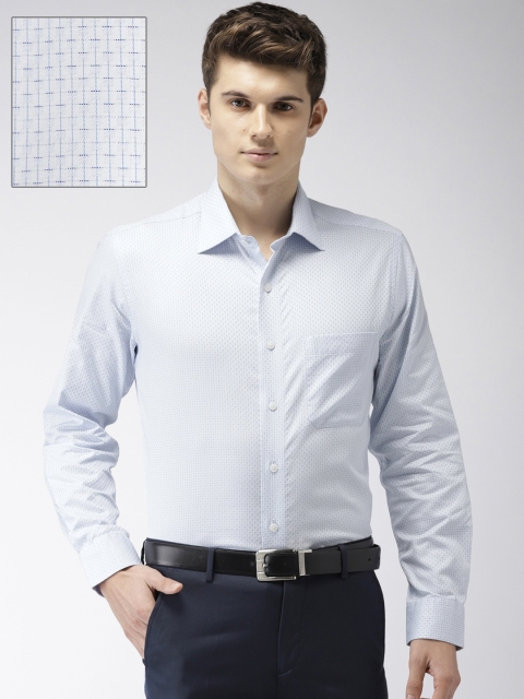 

Arrow Men Blue & White Regular Fit Self Design Formal Shirt