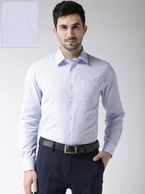 

Arrow Men White & Blue Slim Fit Striped Casual Shirt