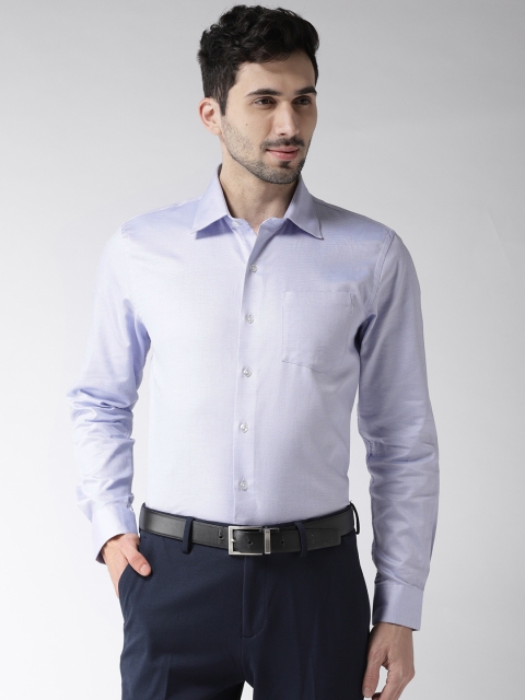 

Arrow Men Blue & White Slim Fit Solid Formal Shirt