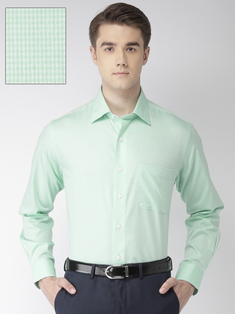 

Arrow Men Green Regular Fit Self Design Formal Shirt