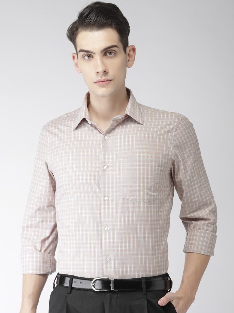 

Arrow Men Brown & Blue Slim Fit Checked Formal Shirt
